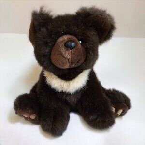 Chosun Teddy Bear Plush Stuffed Animal Dark Brown Cream Vintage Sitting 10"